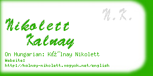 nikolett kalnay business card